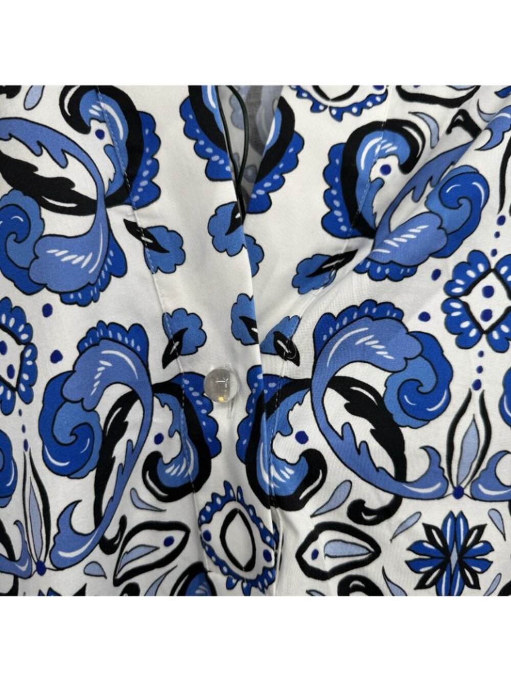 Tuckernuck Blue Majolica Tile Willow Tunic Blouse size XL Oversized Cotton Top * - Picture 4 of 8